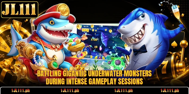 Battling gigantic underwater monsters during intense gameplay sessions
