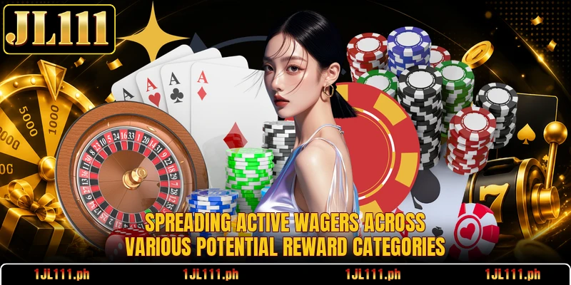 Spreading active wagers across various potential reward categories